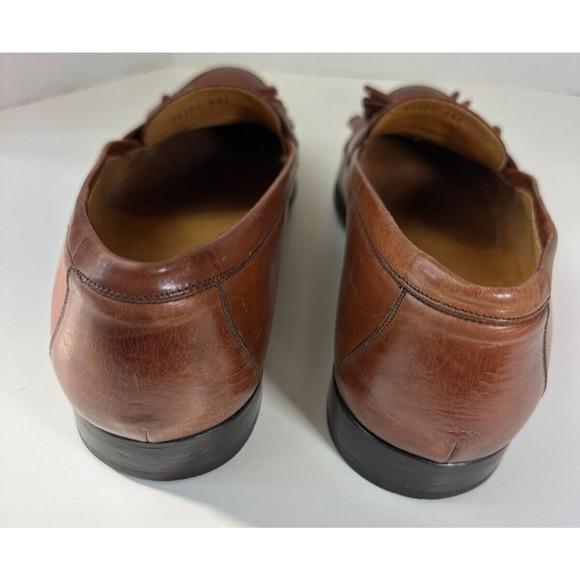 Mezlan Santander Cognac Brown Tassel Loafers Made in Spain Men's Shoes Size 9 W - Picture 4 of 12